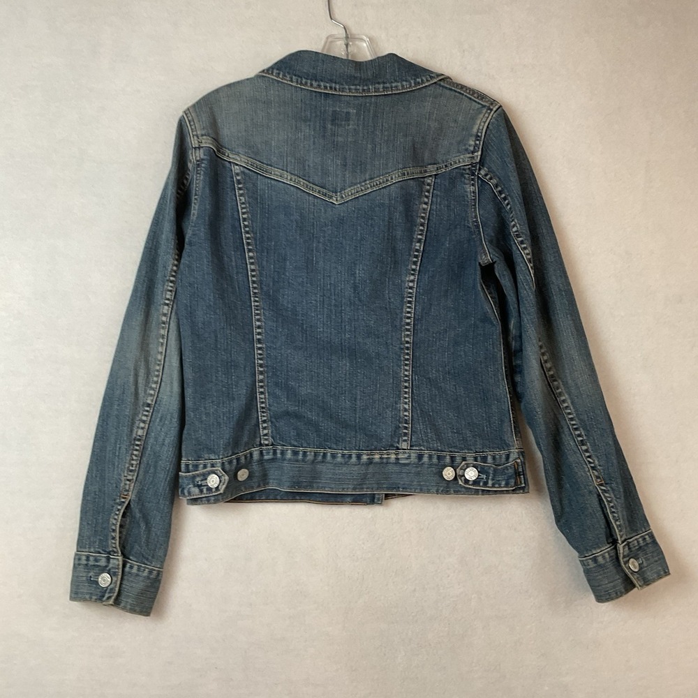 Gap Jean Jacket Womens M Blue Denim Trucker Vintage 2004 Stretch - Picture 6 of 11